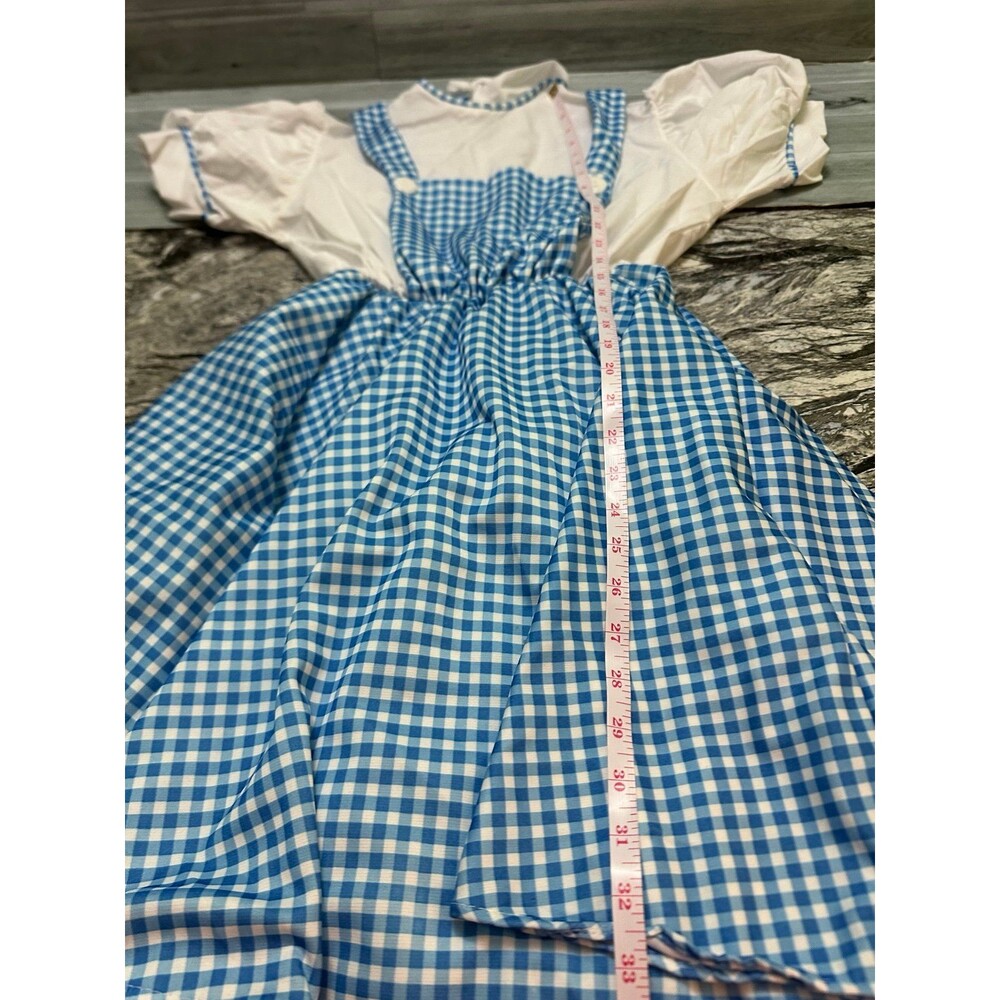Wizard Of Oz Blue Gingham Pinafore Costume Dress One Size - Picture 6 of 9